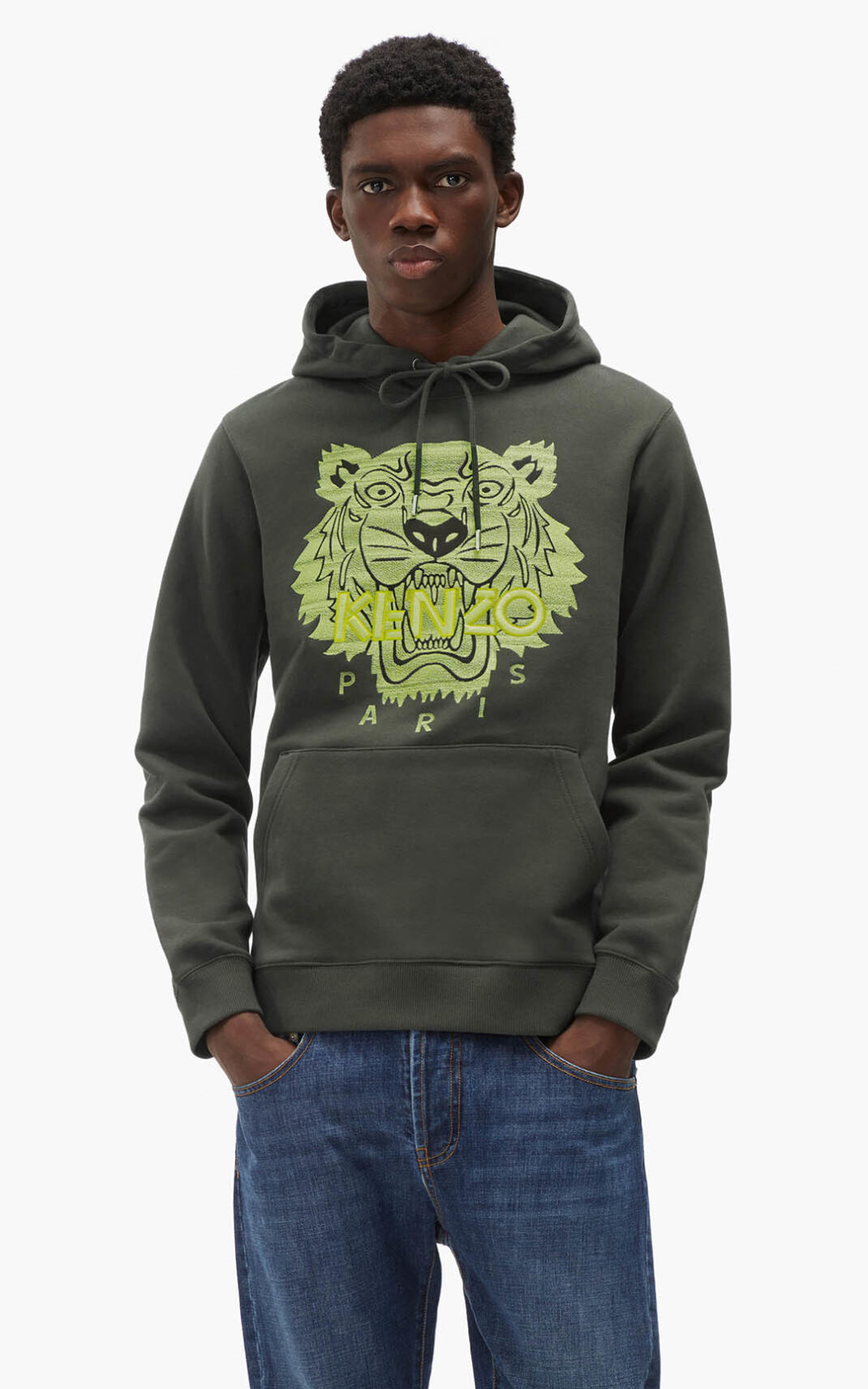 Sudaderas Con Capucha Kenzo Tiger Hombre Kaki Oscuro - SKU.1027438